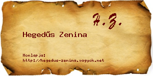Hegedűs Zenina névjegykártya